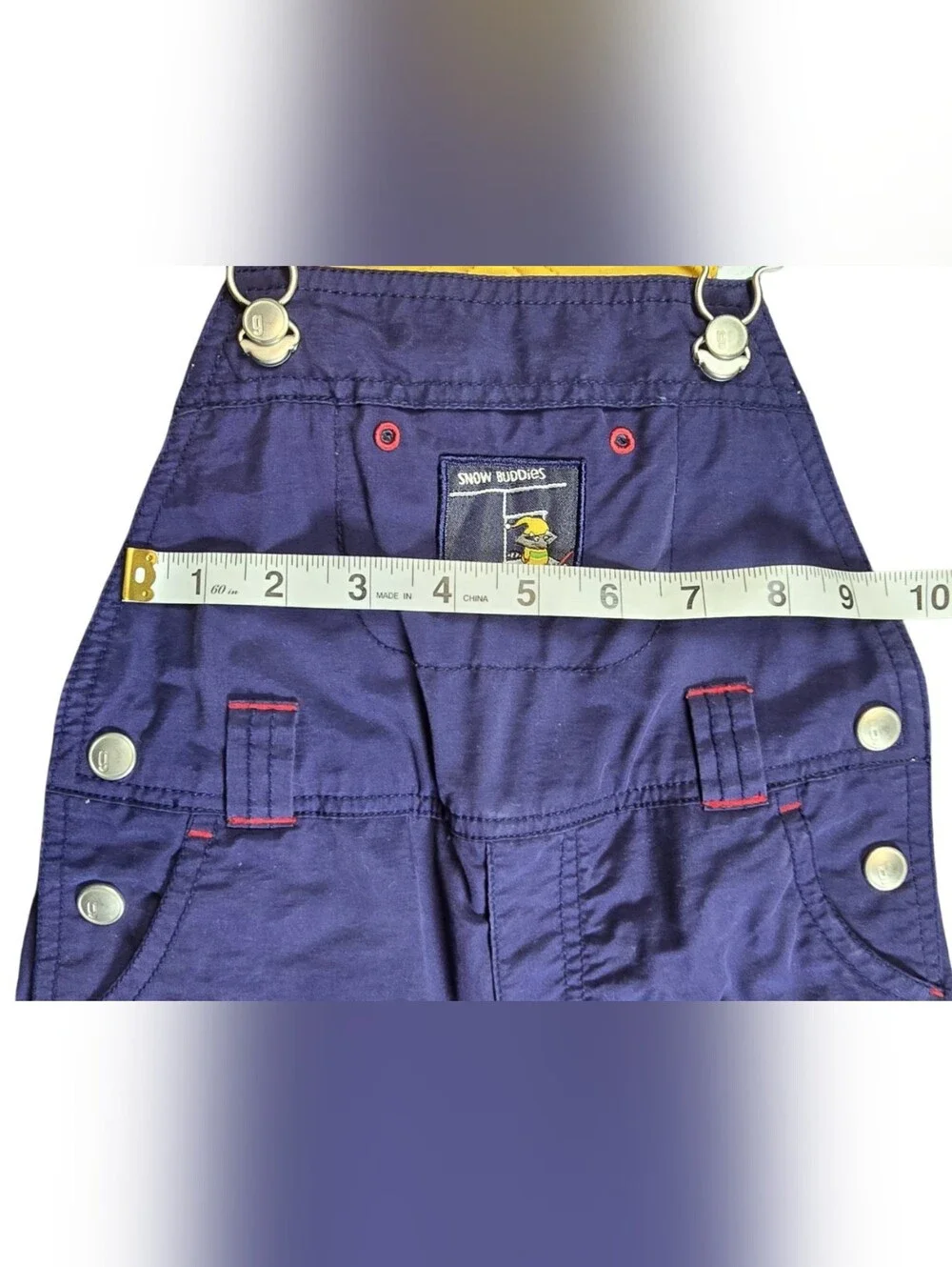 Vintage Gymboree Navy Blue/Yellow Snow Buddies Overalls Size 12-18M